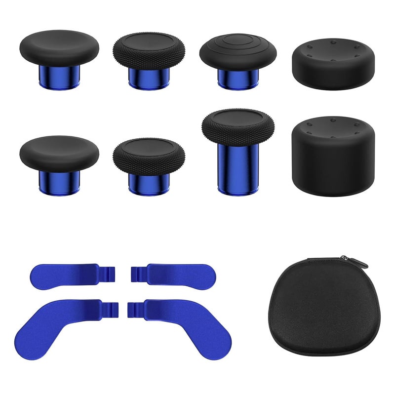 KD.FLY 13-in-1 Metal Thumbsticks Replacement Kits for Xbox Elite Series 2, Xbox Elite 2 Controller Accessories, Includes Magnetic Joysticks, Paddles, Silicone Caps, Storage Bag, Cobalt Blue - Image 1